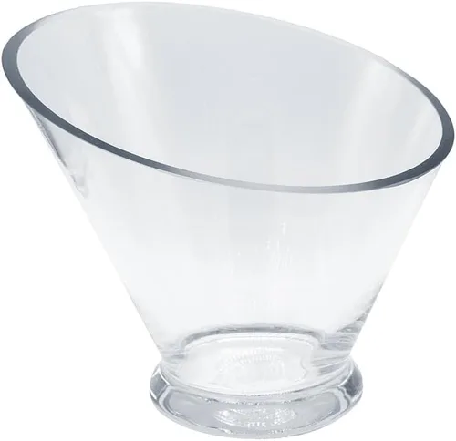 Miniatura 19 de WGV Jarrón de vidrio con corte inclinado, ancho 14 cm, altura 14 cm, transparente, redondo, maceta para plantas, terrario, orbe, recipiente