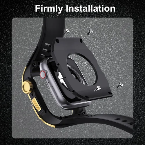 Miniatura 4 de Correa compatible con Apple Watch Band de 1.772 pulgadas Series 9/Series 8 7, carcasa resistente de metal inoxidable resistente con correa deportiva