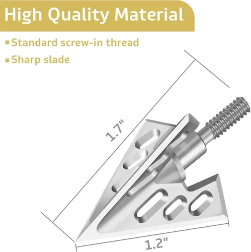 Miniatura 3 de Hunting Broadheads with 3 Fixed Blade 100 Grain Screw-in Archery Broadheads Compatible with Crossbows,Recurve and Compound Bows