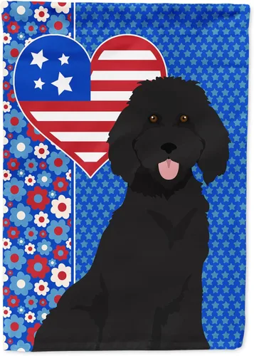 Miniatura 39 de Caroline's Treasures WDK5119GF - Bandera de jardín americana de Airedale Terrier de Estados Unidos, color negro y tostado, bandera decorativa