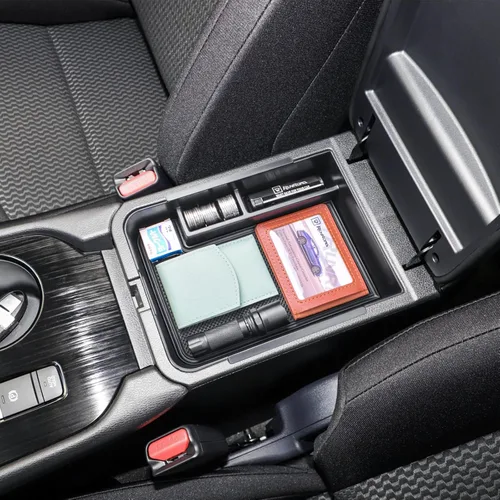 Miniatura 4 de RUNROAD Bandeja de consola central compatible con Nissan Sentra 2020 2021 2022 2023 2024 2025 accesorios, bandeja para reposabrazos, caja de Negro
