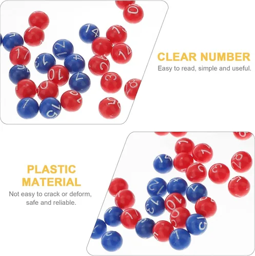Miniatura 9 de 49 bolas de bingo de repuesto de plástico numeradas de 1 a 49, para bingo, rifas y más, repuesto de bolas de bingo perdidas (rojo + azul)