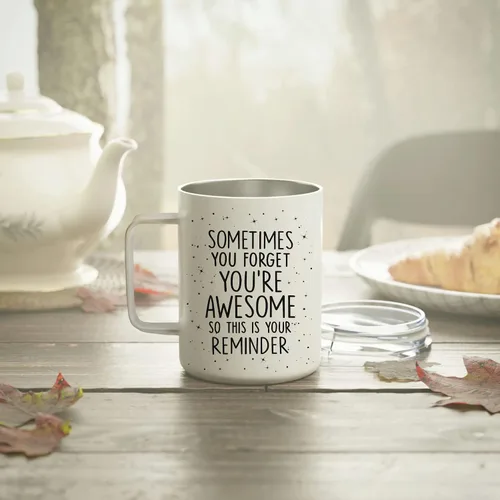 Miniatura 3 de Hyturtle Taza de motivación con cuchara, regalos para hombres, mujeres en cumpleaños de Navidad, acero inoxidable aislado de 12 onzas, regalos