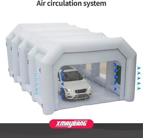 Miniatura 3 de Xmaybang Cabina de pulverización inflable de 30 x 20 x 13 pies, cabina de pintura automática portátil con sistema de filtración, adecuada para SUV