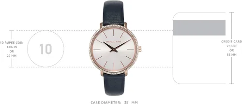 Miniatura 5 de Michael Kors Reloj mini Pyper de acero inoxidable de dos manos para mujer MK1041 - Reloj de acero inoxidable de dos manecillas