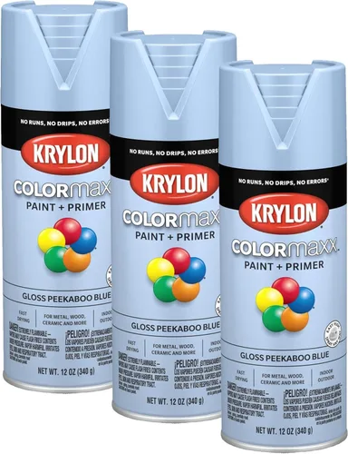 Miniatura 34 de Krylon K05599007 COLORmaxx Pintura en aerosol y base para uso en interiores y exteriores, color gris brillante para maquinaria, 12 onzas
