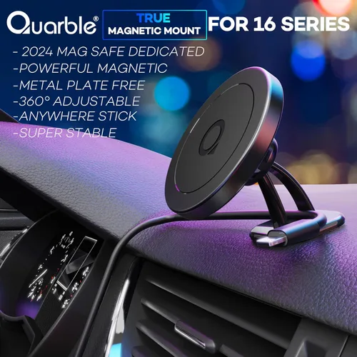 Miniatura 2 de Compatible con Mag Safe Car Mount Dashboard Magnetic 360° Soporte de teléfono ajustable de goma suave frontal compatible con iPhone