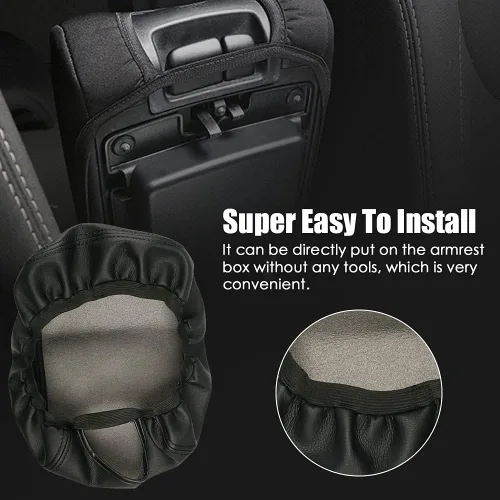 Miniatura 5 de sportuli Funda de cuero antiarañazos para reposabrazos de repuesto para Dodge Charger Chrysler 300 300C 2011-2023 2024 (costuras negras)