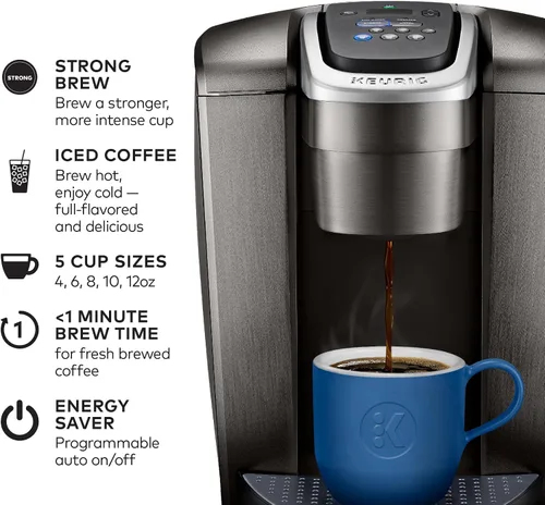 Miniatura 6 de BLACK+DECKER Cafetera Keurig K-Elite de 1000 W para microondas y cápsulas individuales de 12 onzas