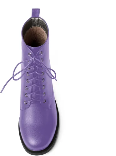 Miniatura 24 de ROSERWISH Botas altas de tacón bajo y grueso para mujer, con cordones, cómodas, modernas, con puntera redonda, de 2.5 pulgadas