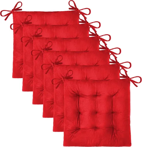 Miniatura 21 de OVOV 1 paquete de cojines para sillas de comedor, cojines de asiento suaves para sillas de escritorio de cocina, cojines cuadrados para sillas