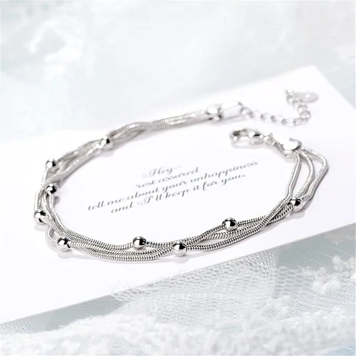 Miniatura 2 de Pulseras de plata de ley 925 para mujeres y adolescentes, con dije de corazón, modernas e ideales para regalo de joyería