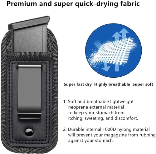 Miniatura 2 de Paquete de 2 fundas universales IWB para cargadores de transporte oculto 9mm .40 .45 Bolsa para cargador dentro de la cintura Funda