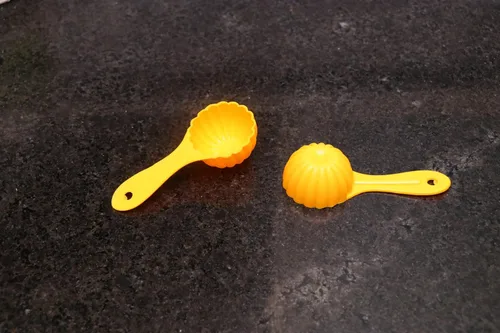 Miniatura 4 de Prasad - Cuchara de barro, molde de plástico para herramientas de cocina, cuchara de molde, color amarillo (paquete de 2)