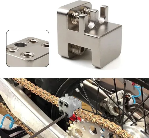 Miniatura 7 de BARTOO Master Link Herramienta de prensa para 520 525 530 Herramienta de prensado de cadena de motocicleta, herramienta de alineación de acero
