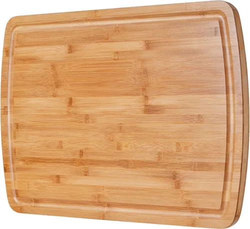 Tabla de cortar de bambú extra grande de 30 x 20 pulgadas, tabla de cortar de cubierta superior de estufa BEZIA 3XL, tabla de cortar carne para