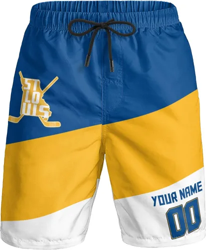 Miniatura 35 de Custom Hockey Men's Shorts Gifts for Men Casual City Youth Fans Sport Beach Shorts Add Name & Number Quick Dry