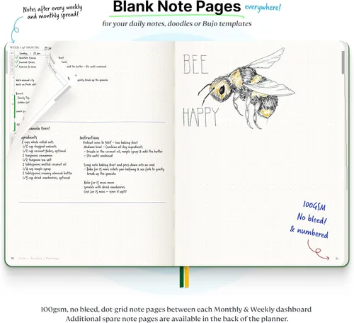 Miniatura 5 de Roterunner Cuaderno Planificador de Propósitos B5 7.5”x9.8” Planificador Sin Fechas 2025 Herramienta de Productividad y Establecimiento