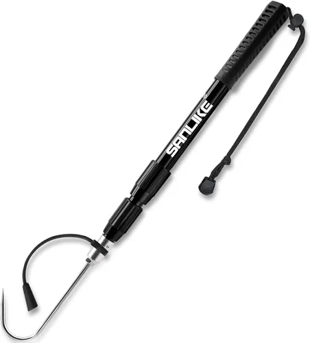 Miniatura 10 de Sanlike - Gaff telescópico para pesca con lanza de acero inoxidable, aparejo de pesca marina, mango suave de aleación de aluminio para herramienta