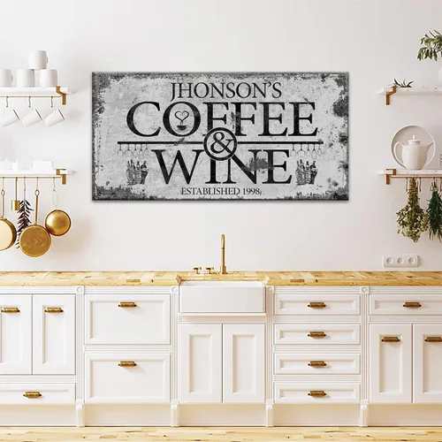 Miniatura 11 de Tailored Canvases Letrero Personalizado para Barra de Café - Arte de Pared en Lienzo Pequeño y Grande Decoración Señalización para Hogar, Cocina