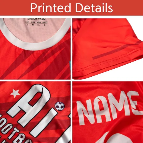 Miniatura 5 de Camiseta de fútbol personalizada con logotipo de cualquier nombre, camiseta de fútbol personalizada para hombres, mujeres y jóvenes
