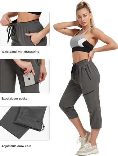 Miniatura 4 de SPECIALMAGIC Womens Hiking Pants Lightweight Quick Dry Cargo Pants Water Resistant Travel Work Pant