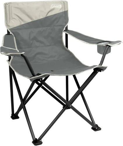 Coleman Big-N-Tall Camping Chair with Cup Holder & Side Pocket, Water-Resistant XL Outdoor Seat Supports up to 600 lbs, Great for Camping, Gris