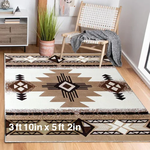 Miniatura 60 de YHSF South West - alfombra estilo nativo americano del suroeste C318 - fácil de limpiar, gruesa, suave, duradera, alfombra inspirada en tribus