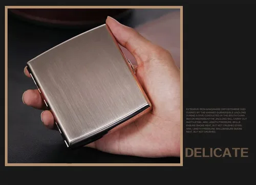 Miniatura 4 de Estuche para cigarrillos de metal tamaño King de 85mm, capacidad para 20, resistente, a prueba de humedad, cierre seguro - Diseño compacto portátil