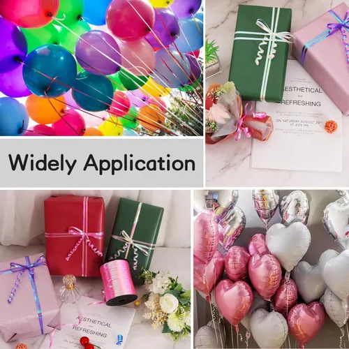 Miniatura 6 de BEISHIDA Cintas doradas de 500 yardas de 0.197 in para envolver regalos, cinta rizada fina dorada amarilla para manualidades, cuerda de globos