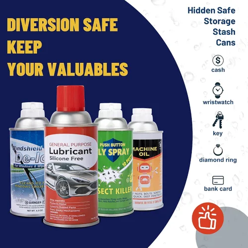 Miniatura 6 de BarGifts Caja Fuerte Oculta Lata de Aerosol Falsa con Compartimento Oculto, Almacenamiento Oculto Mantiene Tus Objetos de Valor Seguros Como Dinero