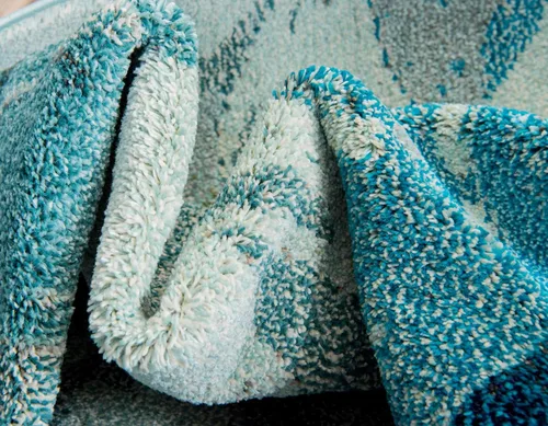 Miniatura 7 de Alfombra moderna Positano de estilo costero de Loom, Polipropileno, Azul claro