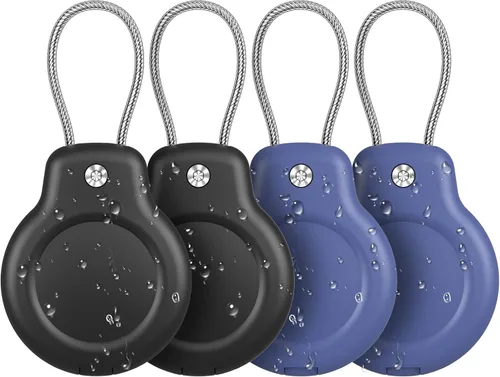 Miniatura 17 de SPGUARD Funda para AirTag con llavero, paquete de 4 unidades para Apple Air Tag con bloqueo de cable de alambre, llavero, accesorios