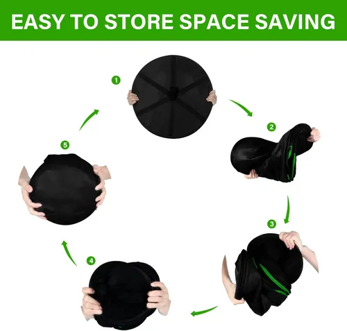 Miniatura 6 de iPower Red de secado plegable de malla para hierbas de 2 pies y 6 capas con cremalleras, anillo resistente para plantas hidropónicas, bolsa