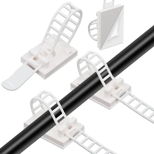 Miniatura 10 de Segarty Clip para cables, 100 unidades pequeñas de color negro, ideal para organizar cables, autoadhesivas, gestión de cables para colgar cables