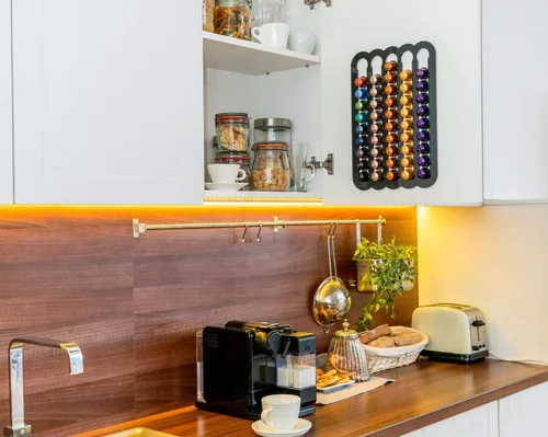 Miniatura 4 de Demi's Home Soporte adhesivo para cápsulas de café Nespresso (medición antes de comprar), apto para ser montado en el interior/debajo del gabinete