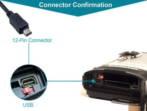 Miniatura 3 de Olympus Cable USB, cable de carga de sincronización de datos, CB-USB5/6/8 para cámaras Olympus DZ-105, E-330 a E-620, FE-120 a FE-5050