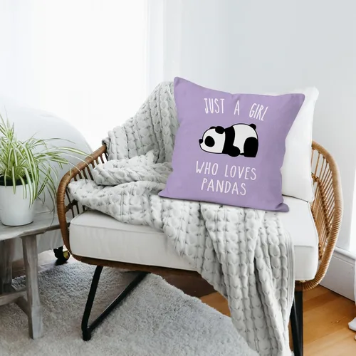 Miniatura 2 de Just A Girl Who Loves Pandas, funda de almohada de oso panda, 12 x 20 pulgadas, regalos para amantes del oso panda, regalos para decoración