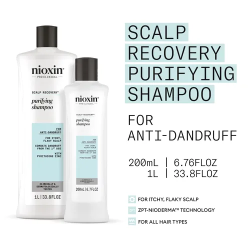 Miniatura 9 de Nioxin Scalp Recovery Purifying Shampoo For Itchy, Flaky Scalp Anti-Dandruff Formulated with Pyrithione Zinc