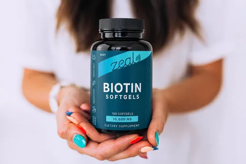 Miniatura 6 de Zeal Biotin 10000mcg con cápsulas blandas de aceite de coco orgánico Suplemento de vitamina biotina Vitaminas para el cabello, la piel