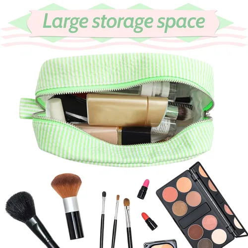 Miniatura 5 de Bolsa de cosméticos de sirsaca, bolsa de maquillaje grande de viaje con cierre de cremallera, organizador de cosméticos de sirsaca para mujeres