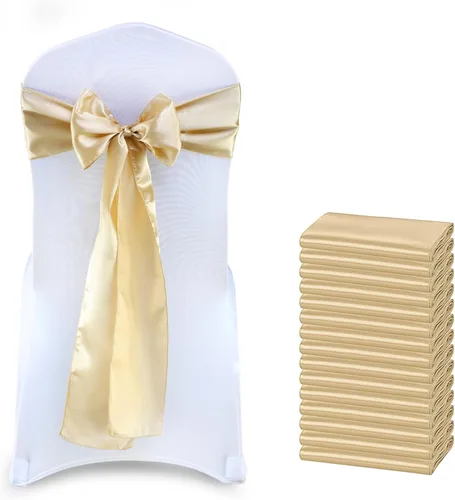 Miniatura 28 de MDS Bandas de Satén para Sillas, Paquete de 50, 7"x108" Cada Una, Lazos Decorativos de Cinta para Respaldos de Sillas para Fiestas de Navidad, Cena
