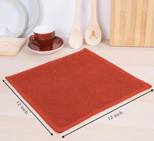 Miniatura 2 de Amour Infini paños de cocina y repasadores, 100 % algodón, muy absorbentes, se pueden lavar a máquina Caja de óxido