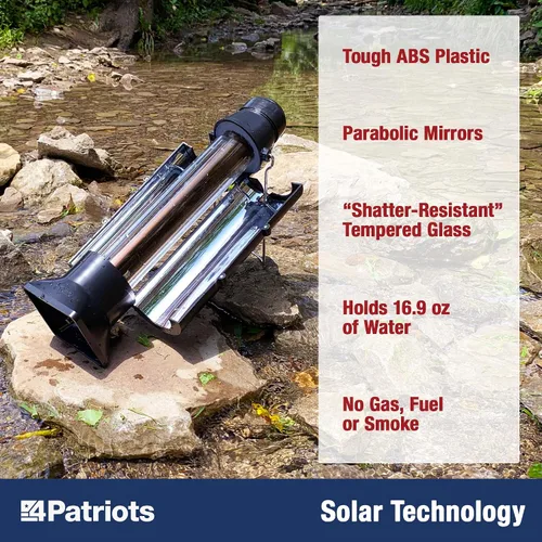 Miniatura 3 de 4Patriots Hervidor Solar Portátil: Calentador de Agua Solar Portátil para Caza y Emergencias - Capacidad de 16.9 oz