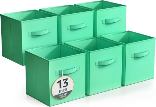 Miniatura 44 de Sorbus - Contenedores de almacenamiento de 11 pulgadas, cestas plegables de tela para organizar despensa, armario, estante, caja de juguetes, cubo