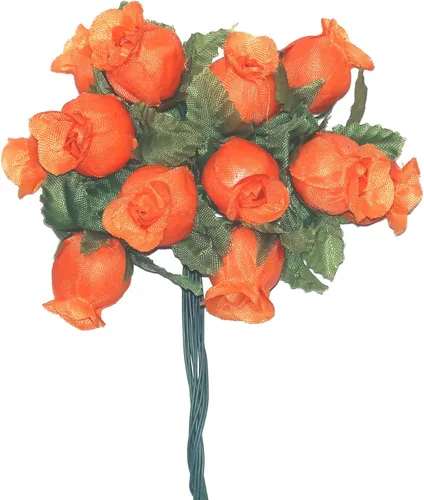 Miniatura 8 de GiftWrap Etc. Rosas artificiales de seda coral – 12 mini ramos de 12 capullos de rosa, 144 capullos de rosa en total, boda, recepción, aniversario