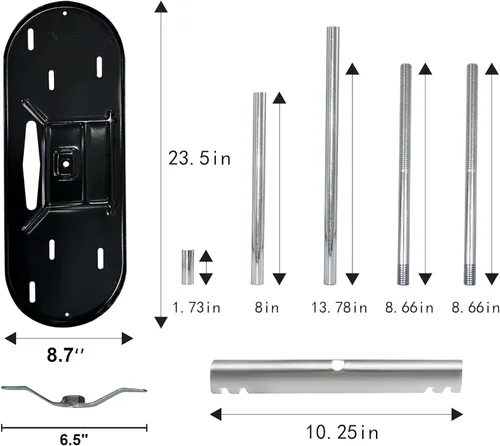 Miniatura 3 de estante de montaje de tanque de propano doble para RV 40lb, 30lb y 20lb para autocaravanas y remolques de viaje con diferentes tubos de conexión