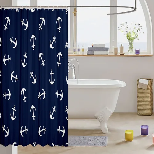 Miniatura 3 de Manfei Cortinas de ducha de verano para niños, cortinas de baño con ancla náutica para decoración de habitación de niños y adolescentes, cortinas