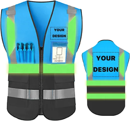 Miniatura 12 de Chaleco de seguridad de alta visibilidad reflectante, personaliza tu logotipo, ropa de trabajo de seguridad con tiras reflectantes y bolsillos A