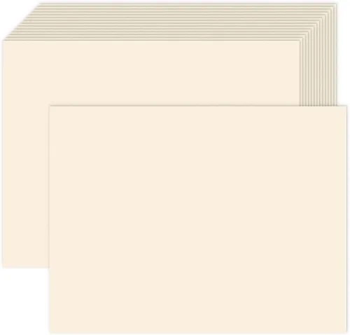 Miniatura 14 de Goefun - Tarjetas de papel kraft marrón de 4 x 6 pulgadas, paquete de 100 tarjetas de índice sin rayas de 80 libras para invitaciones, negocios